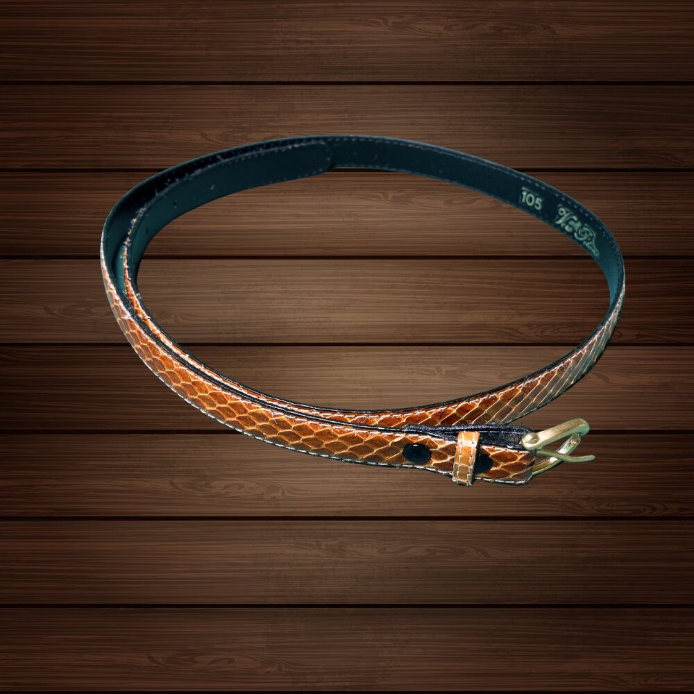 Vintage Vero Pitone 105 Italian Snakeskin Belt - Picture 4 of 5